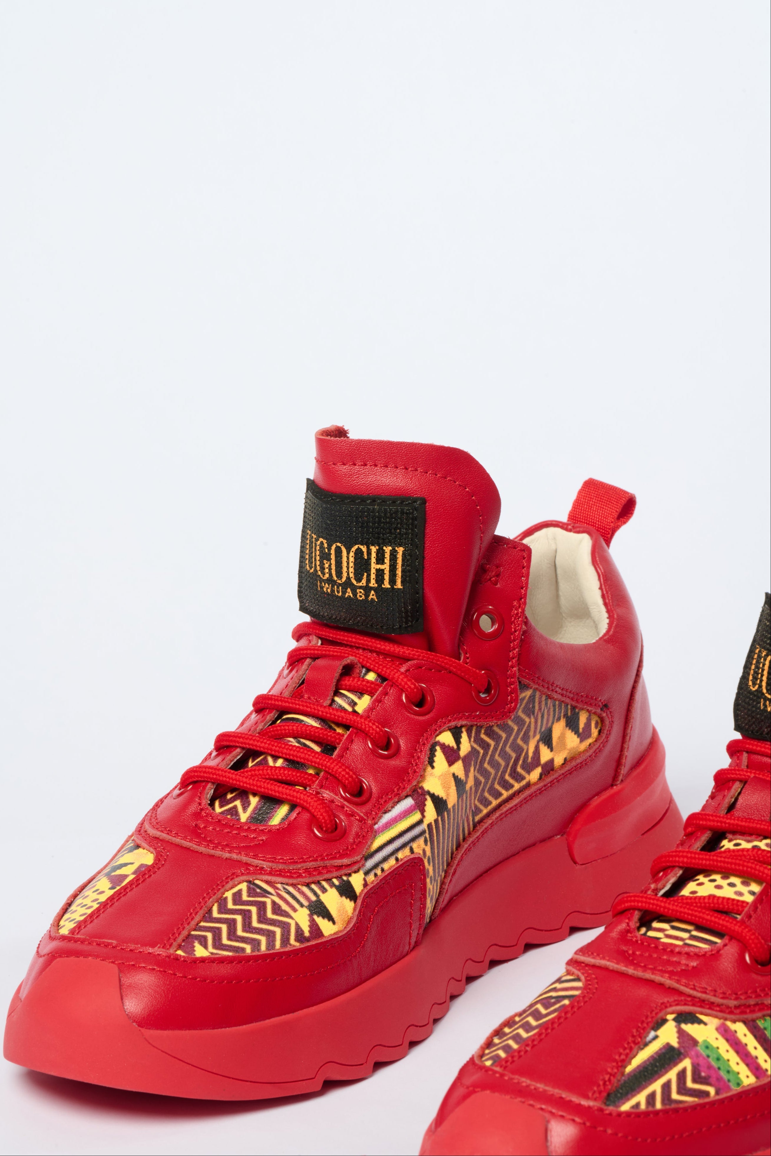 shuua  Chux Leather Print Sneakers – African x Western Streetwear