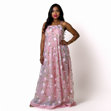 Eden Floor Length Dress – Iridescent Bloom in Motion